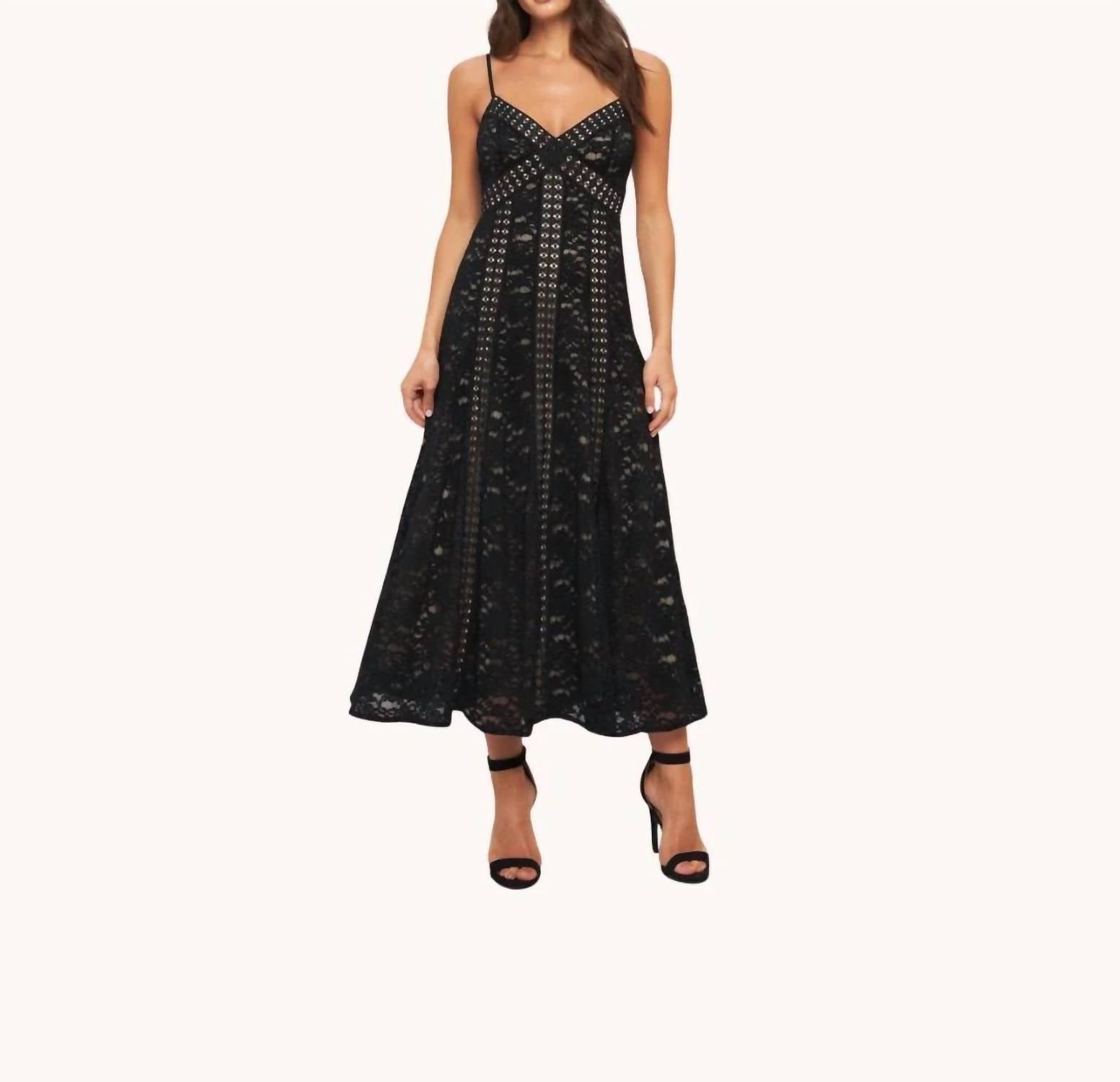 Flying Tomato - Woven Lace Midi Dress