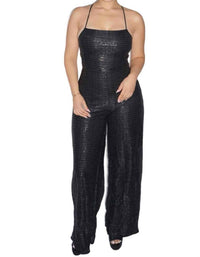 Privy - Glam Sequins Drawstring Lace Back Jumpsuit