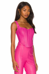Bardot - Bustier Faux Leather Corset Top