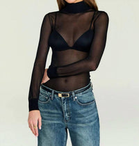 SER.O.YA Lainey Top in black - women's long sleeve top