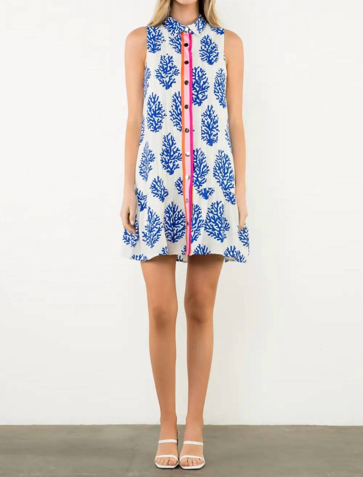 Thml - Sleeveless Collared Print Dress