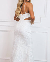 Maniju - Adeline Cutout Lace One Shoulder Maxi Dress