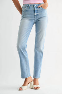 Just Black Denim - Mid Rise Stovepipe Straight Jean