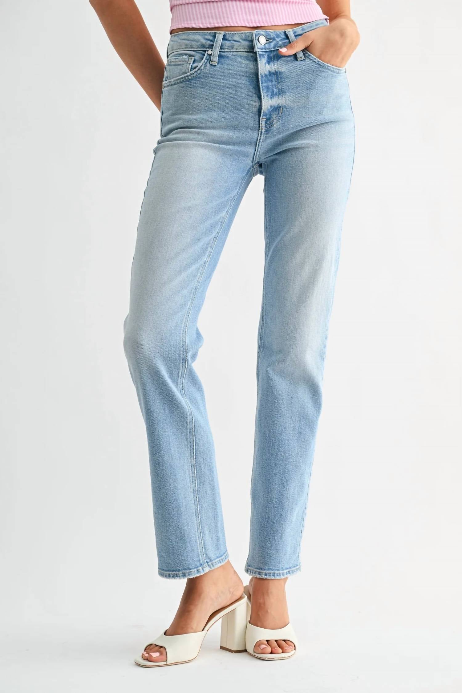 Just Black Denim - Mid Rise Stovepipe Straight Jean
