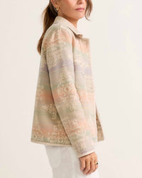 PENDLETON Reversible Chore Jacket in ecru shale laurel grove - women's jacket - alternate view
