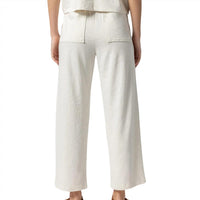 Lilla P Women's Cropped Pull On Pant in ecru - women's pants - detail view