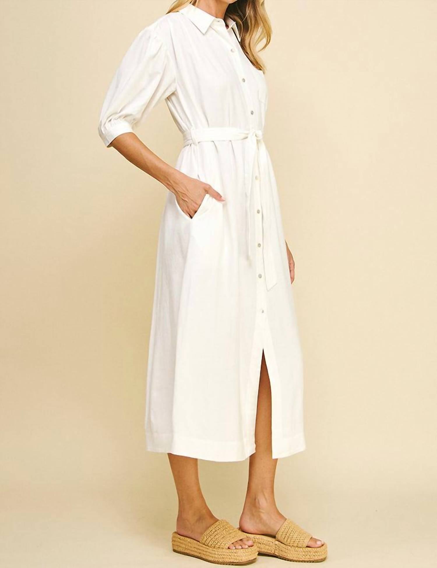 Pinch - Solid Linen Midi Dress