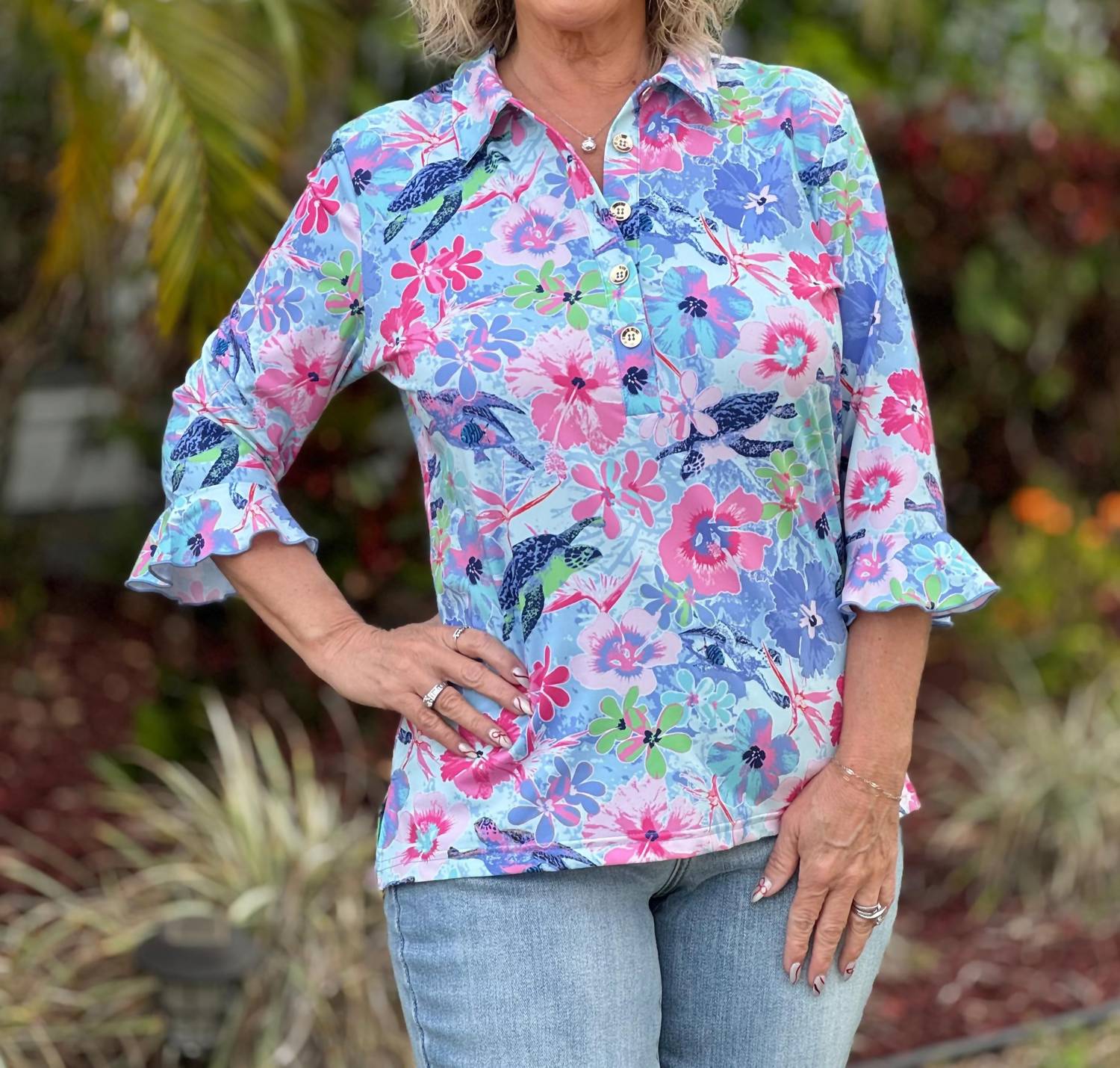 Ana Clare - Mira Flounce Sleeve Top