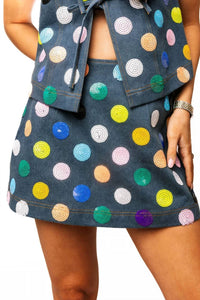Queen Of Sparkles - Polka Dot Mini Skirt