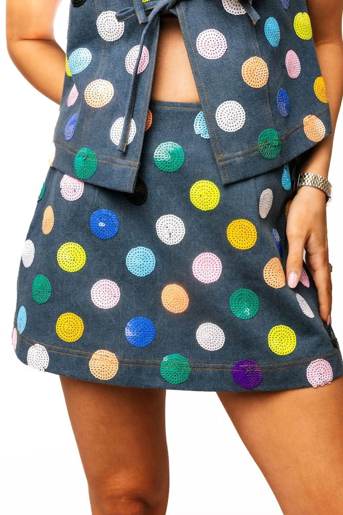 Queen Of Sparkles - Polka Dot Mini Skirt