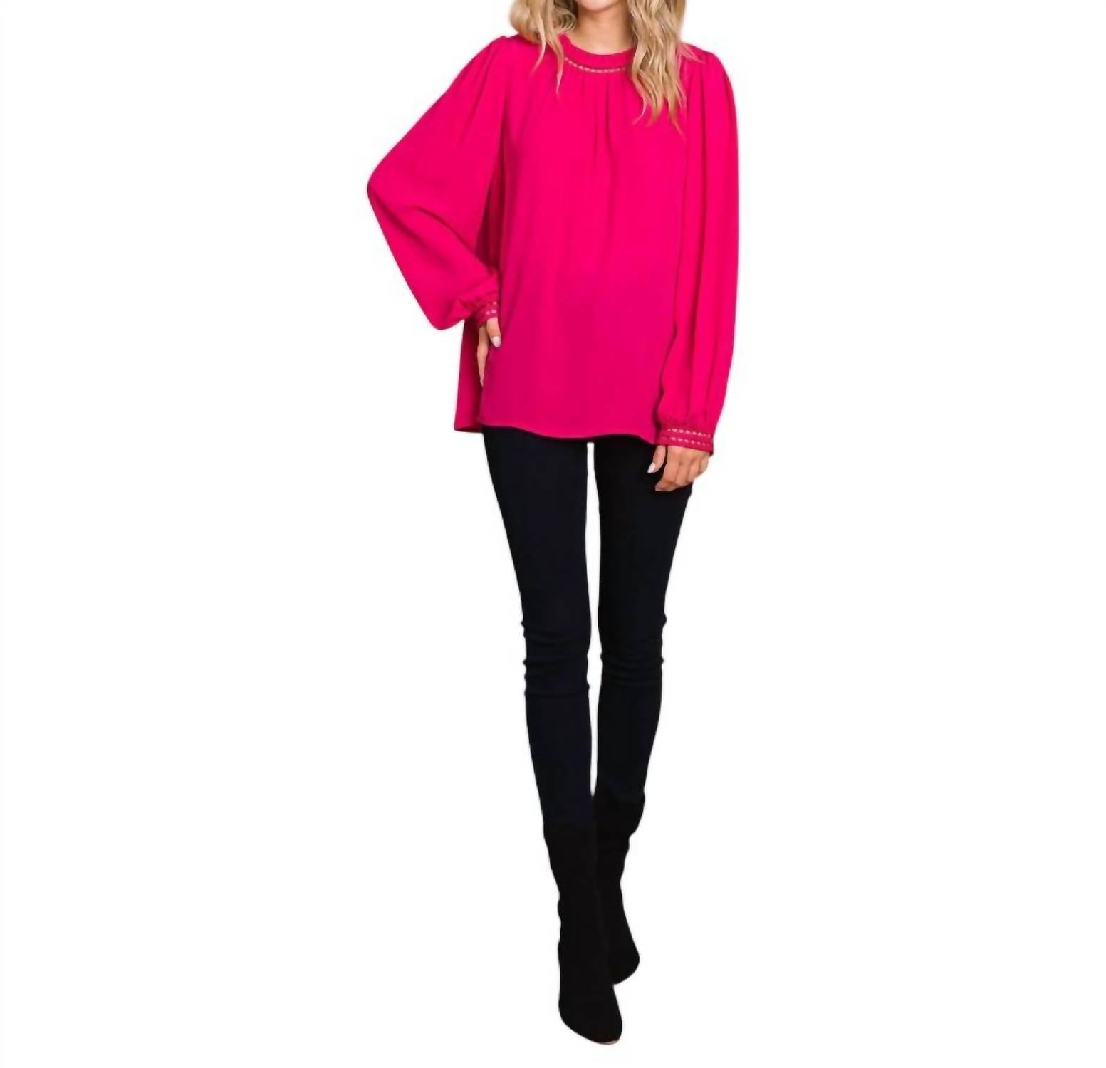 Cotton Bleu - Soft Ladder Trim Detailed Top
