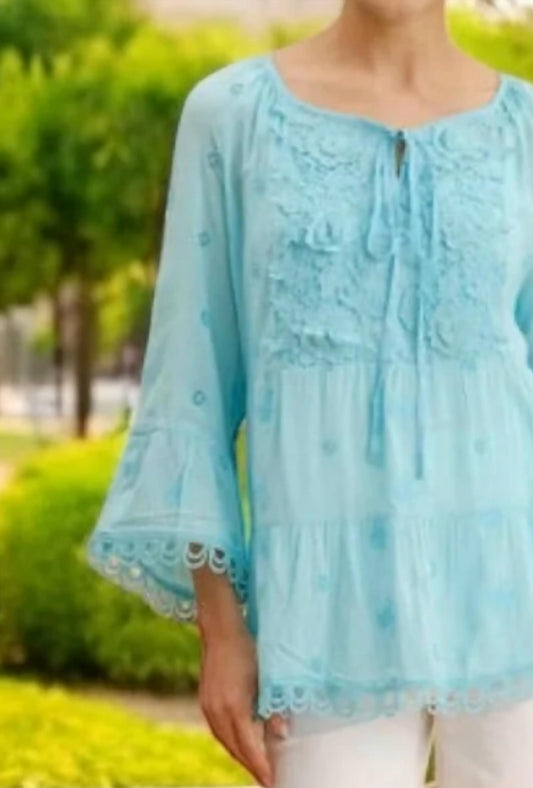 Fashion Concepts - Fancy Border Quarter Sleeve Top