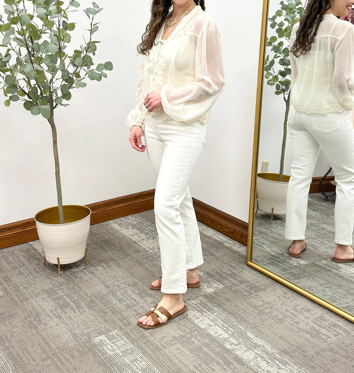 Sunday Edition - Embroidered Chiffon Blouse