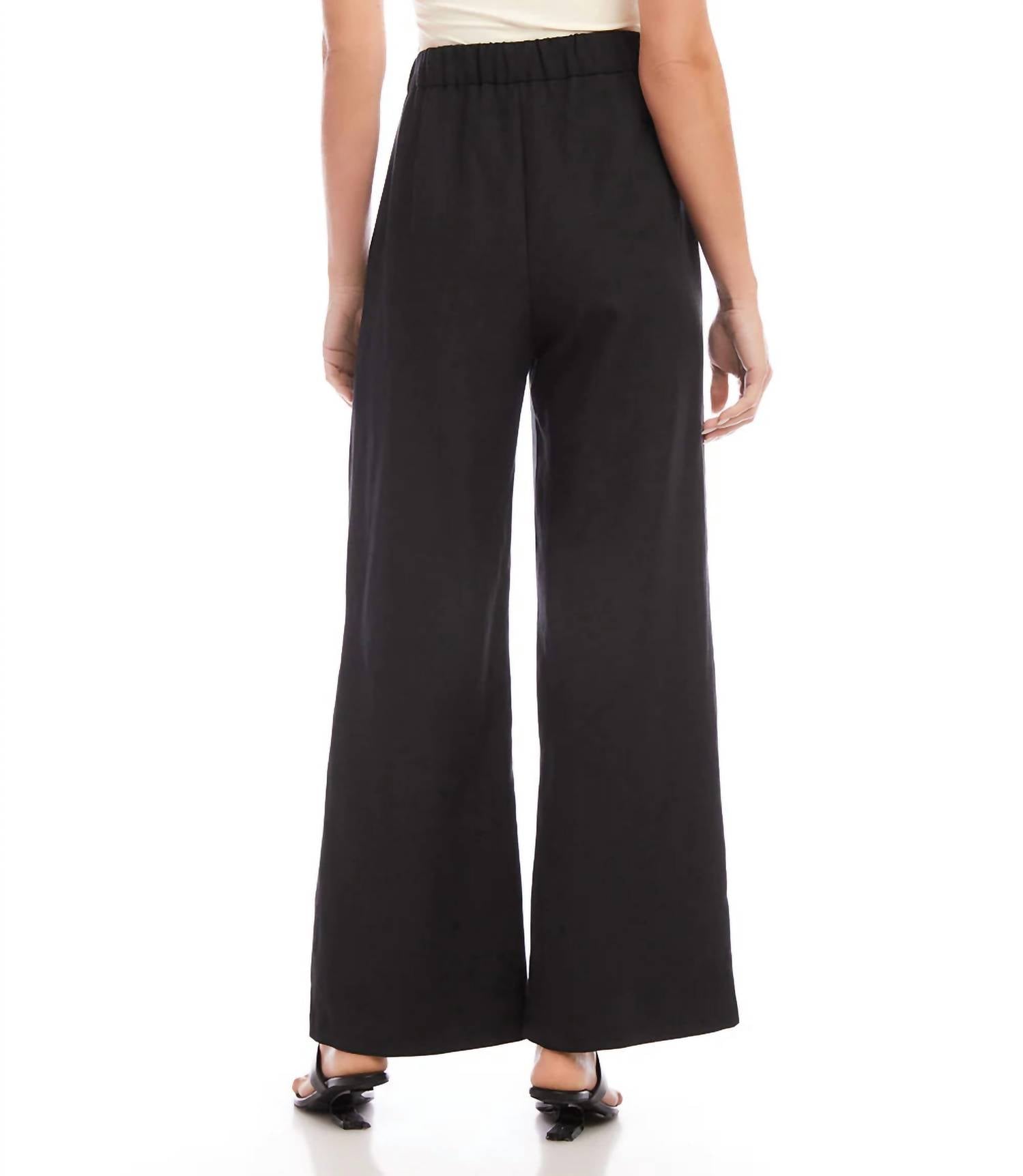 Karen Kane Banks High Waist Pleated Pants in black - women's pants - alternate view