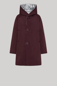 OOFWEAR Reversible Mid-length Jacket With Hood in silver plum - women's jacket - view 10