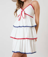 Peach Love - Poplin Trim Dress
