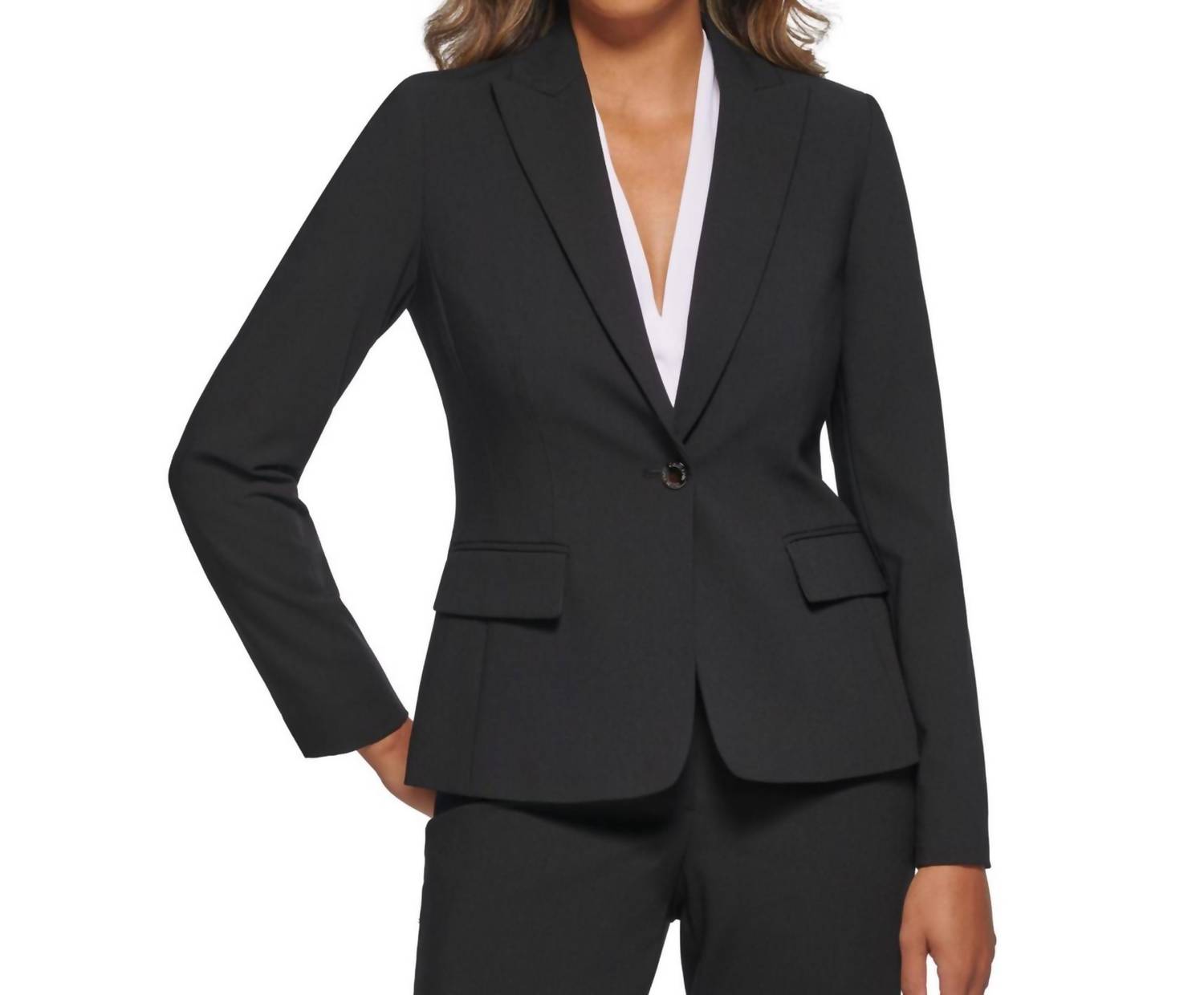 CALVIN KLEIN Blazer Tailored Suit Jacket in black - women's jacket