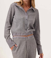 sundays Nell Button Front Shirt in grey - women's shirt - detail view