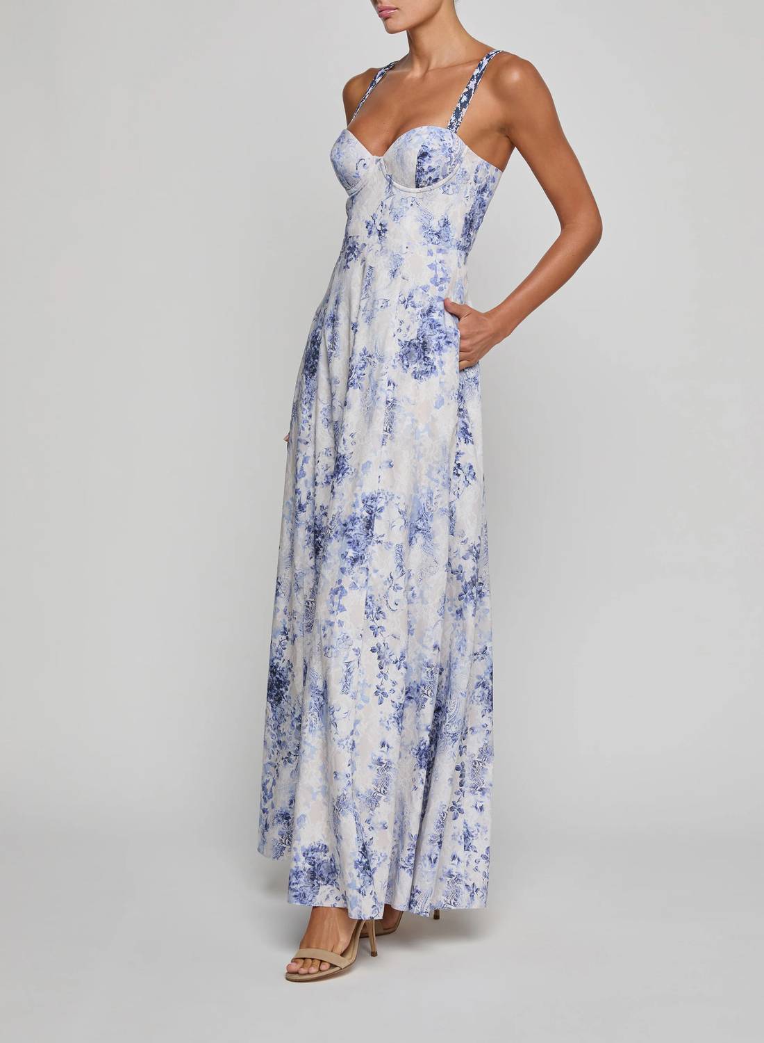 L'Agence - Sutton Beaded Strap Maxi Dress
