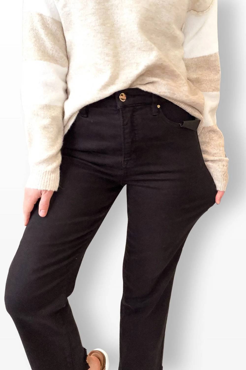 Risen - Tummy Control High Rise Cropped Straight Jeans