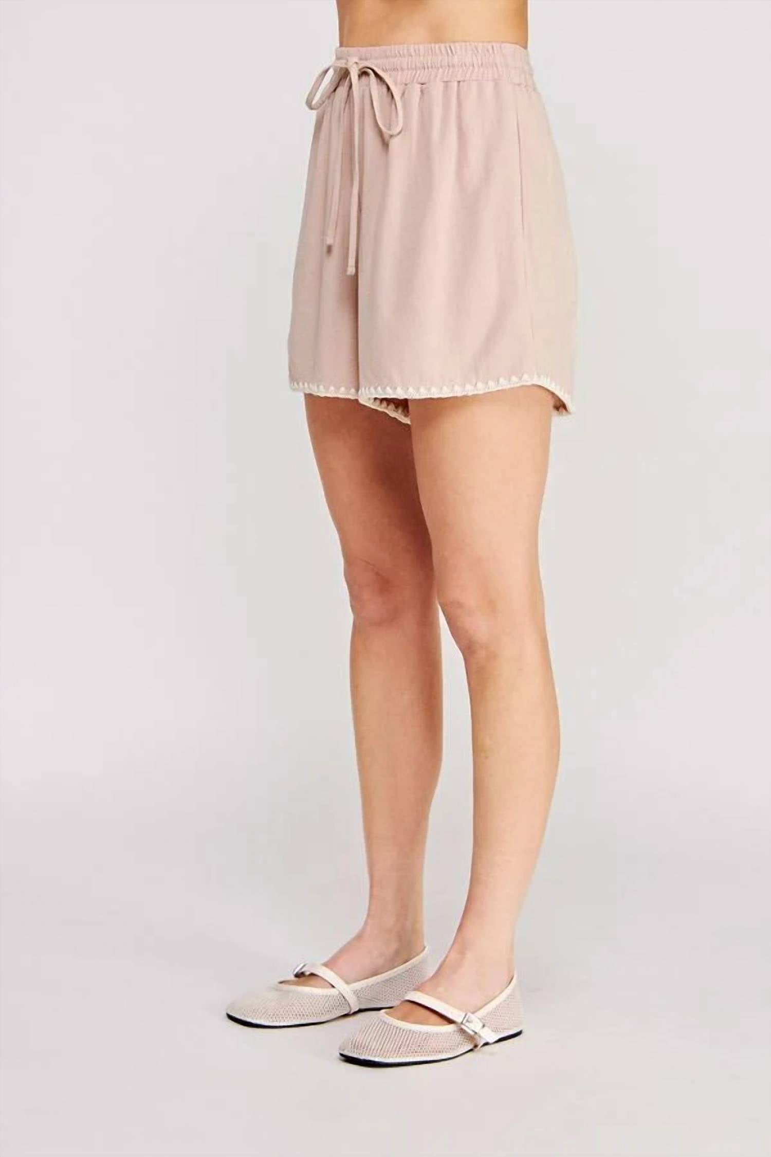 Allie Rose - Women's Embroidered Hem Shorts