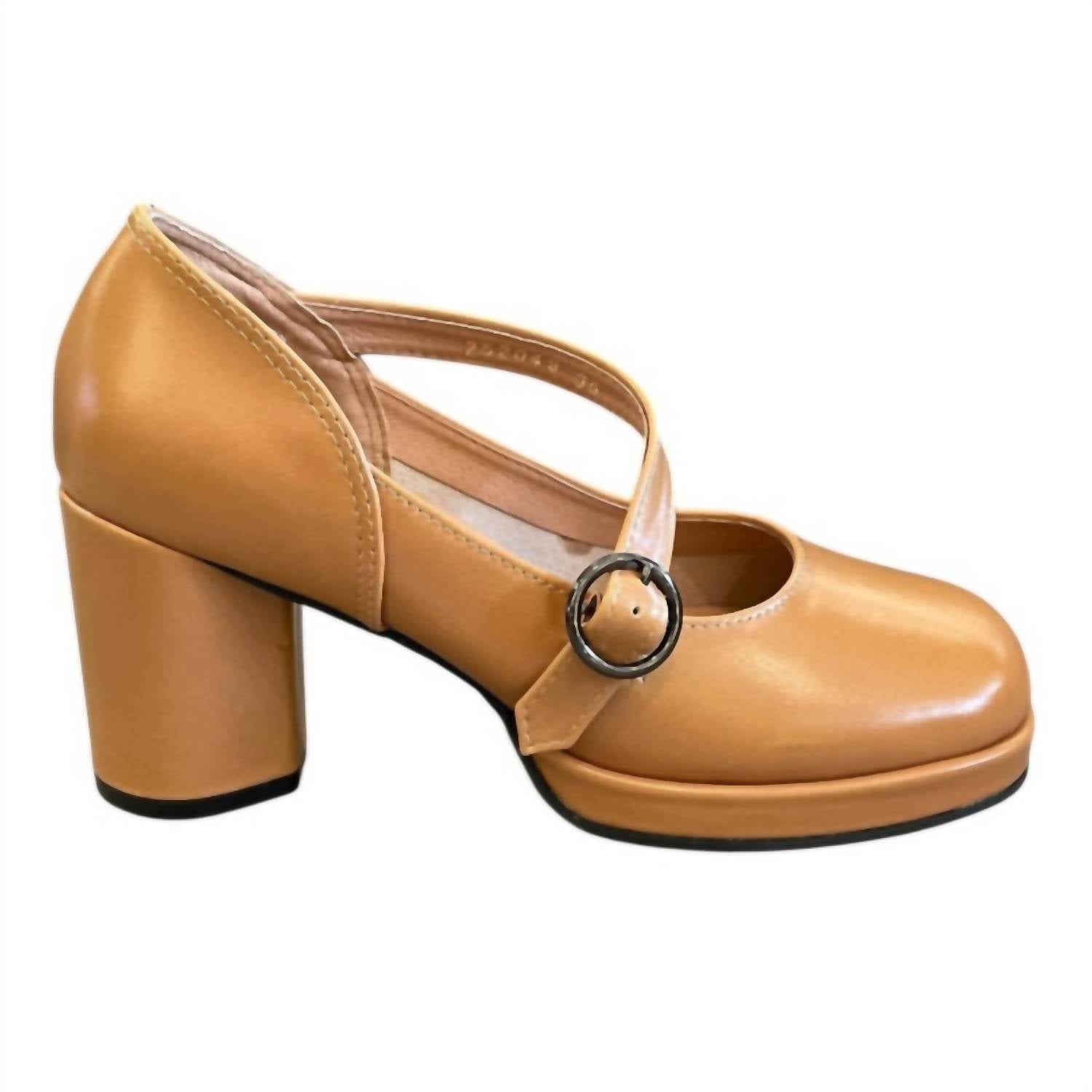 ALL BLACK Women's Angle Jane Pumps in camel - women's heels - view 4