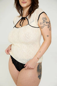 Find Me Now - Mariposa Lace Bow Tee