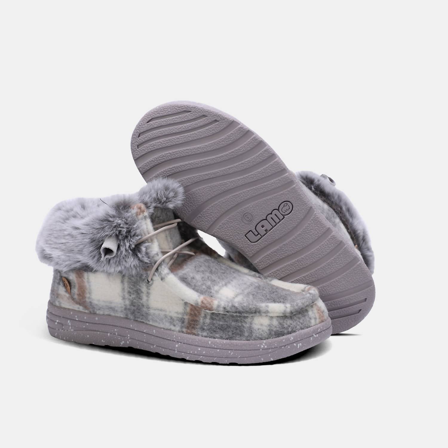 Lamo Women's Cassidy Winter Shoe in grey plaid - women's shoe - view 9