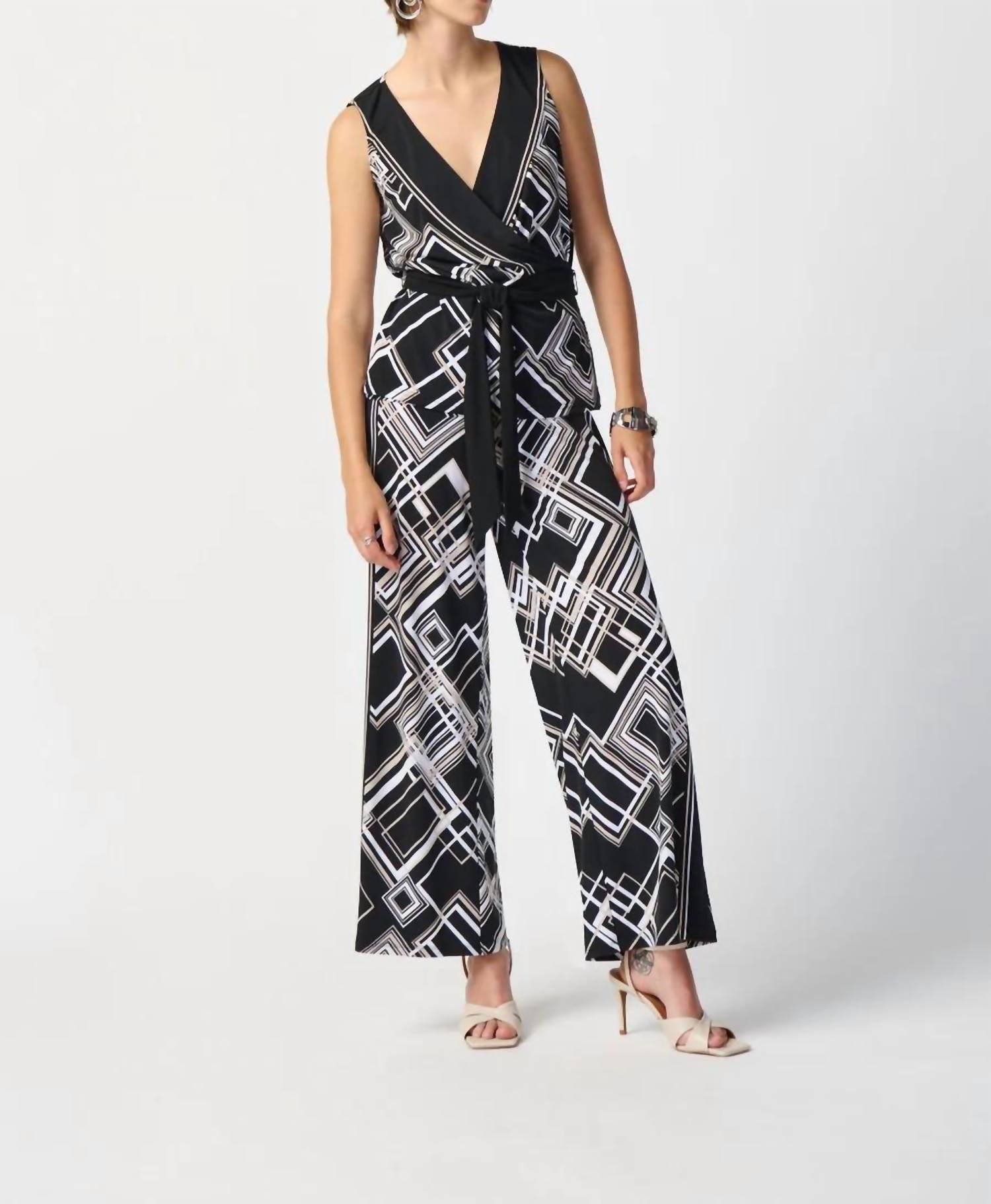 Joseph Ribkoff - GEOMETRIC PRINT WRAP TOP