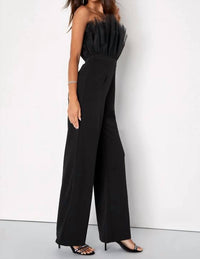 Lulus - Tulle Strapless Wide Leg Jumpsuit