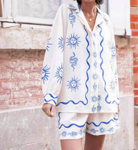 Lily Clothing - Coastal Crush Linen Top And Short Set