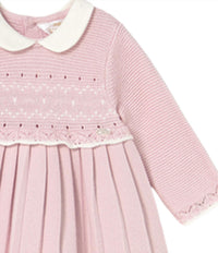Mayoral Kid's Long Sleeve Knit Dress in crystal pink - kids' dress - detail view