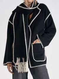 Dolce Cabo - Women's Whip Stitch Jacket With Scarf