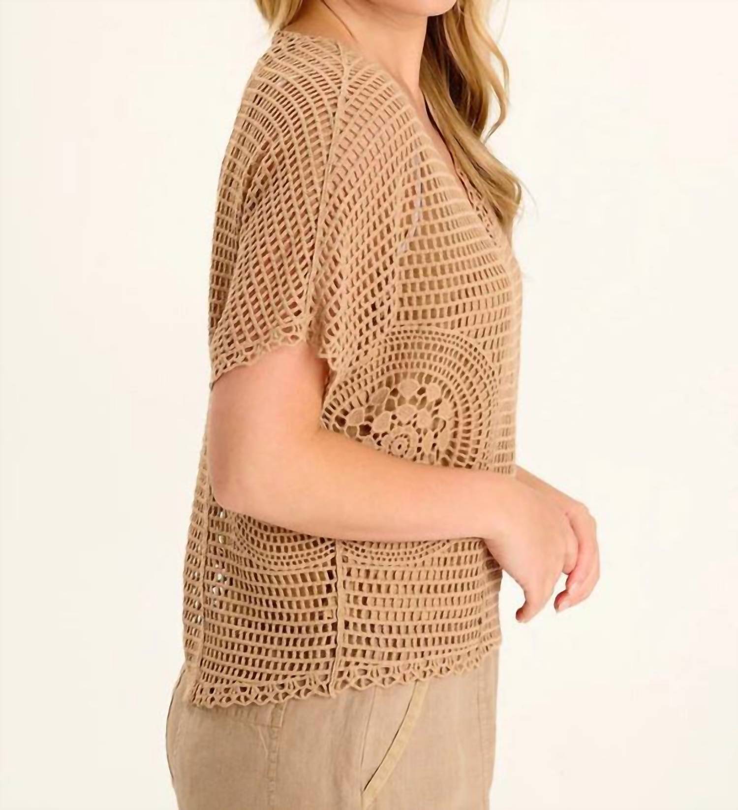 Xcvi - Centre Crochet Layered Top