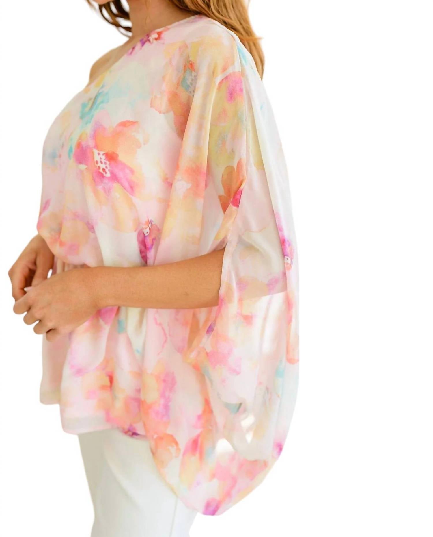 White Birch - Floral Peplum Blouse