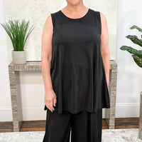 KOZAN Desa Tank Tunic in black - women's shirt
