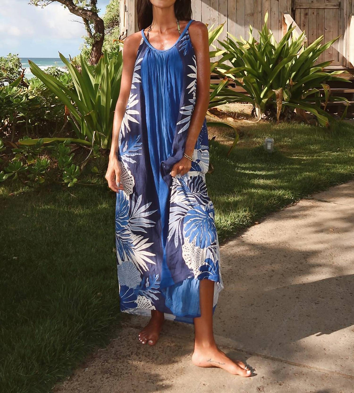 Tribal - Braided Straps Maxi Dress
