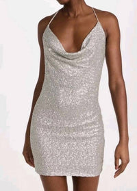 Susana Monaco - Sequince Cowl Neck Mini Dress