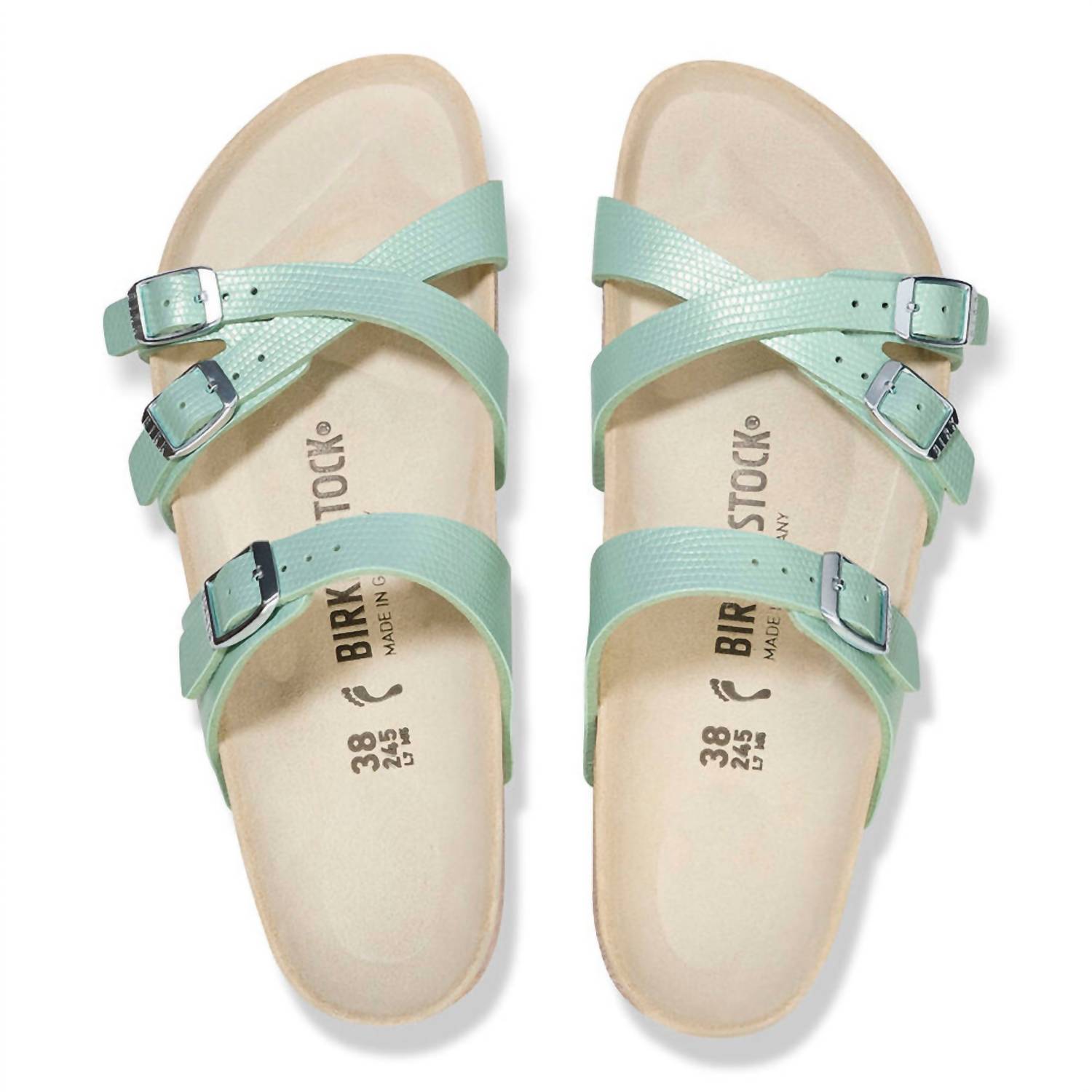 BIRKENSTOCK Women's Franca Sandal in lizard surf green - women's sandal - alternate view