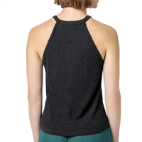 Lilla P Women's Halter Crewneck Tank Top in black - women's tank top - detail view