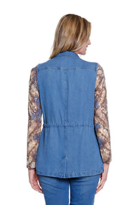Multiples - Drawstring Waist Denim Vest