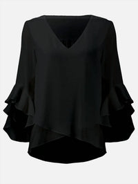 Joseph Ribkoff - V-neck Ruffled Top