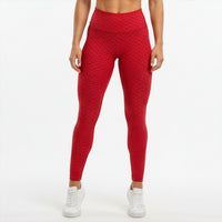BBrazil Clothing Basket Weave Jacquard Long Leggings in red - women's pants