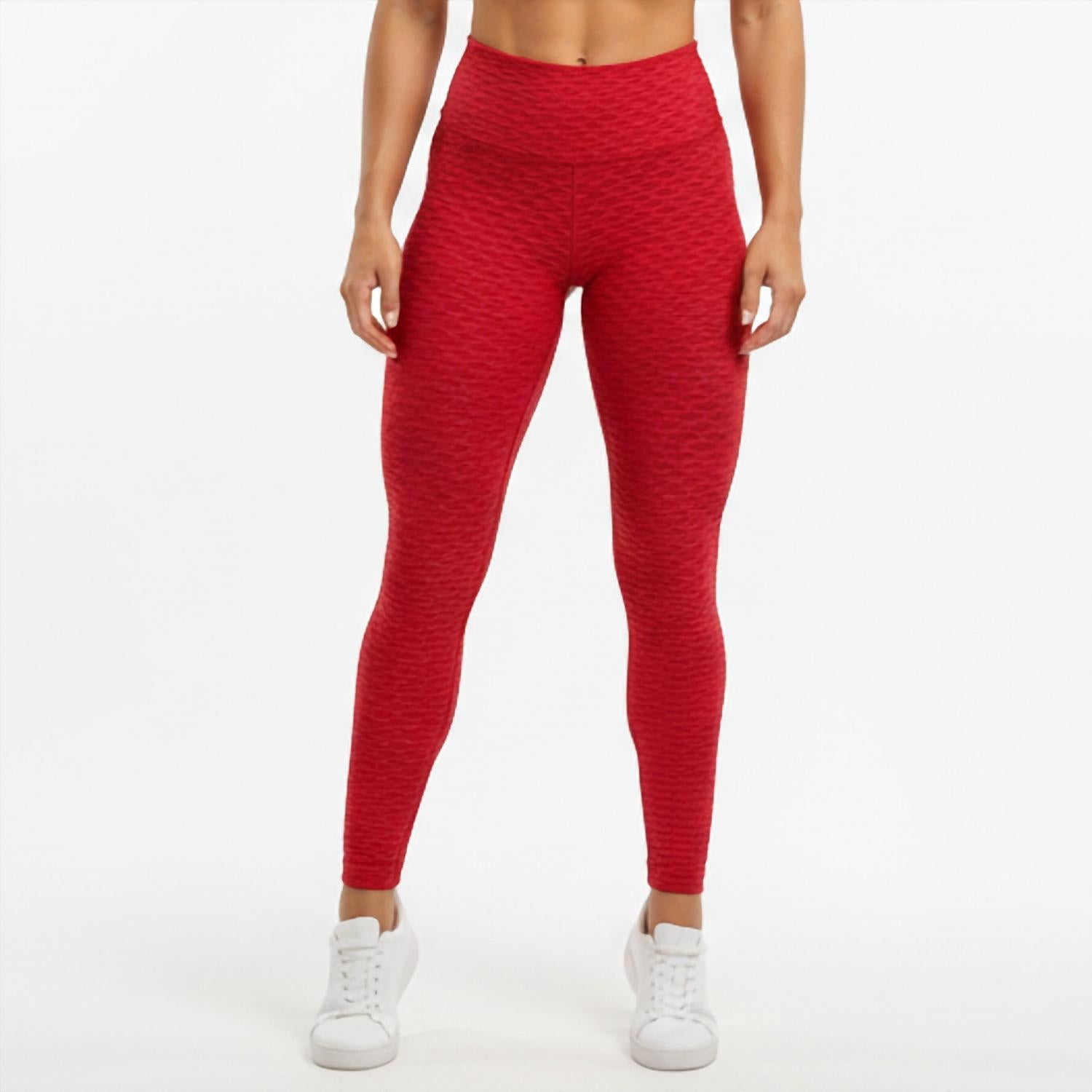 BBrazil Clothing Basket Weave Jacquard Long Leggings in red - women's pants