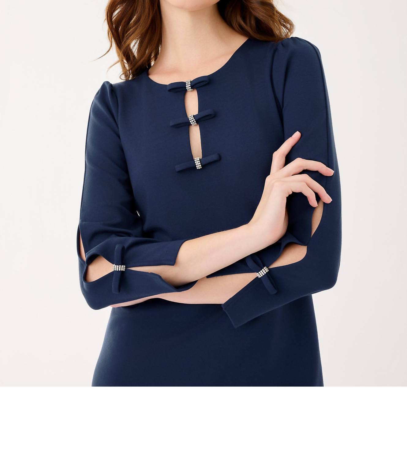 Lilly Pulitzer Leyland Three Quarter Sleeve Shift Mini Dress in low tide navy - women's dress - view 4