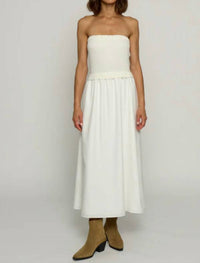 Central Park West - Strapless Tube Dress With Woven Maxi Skirt