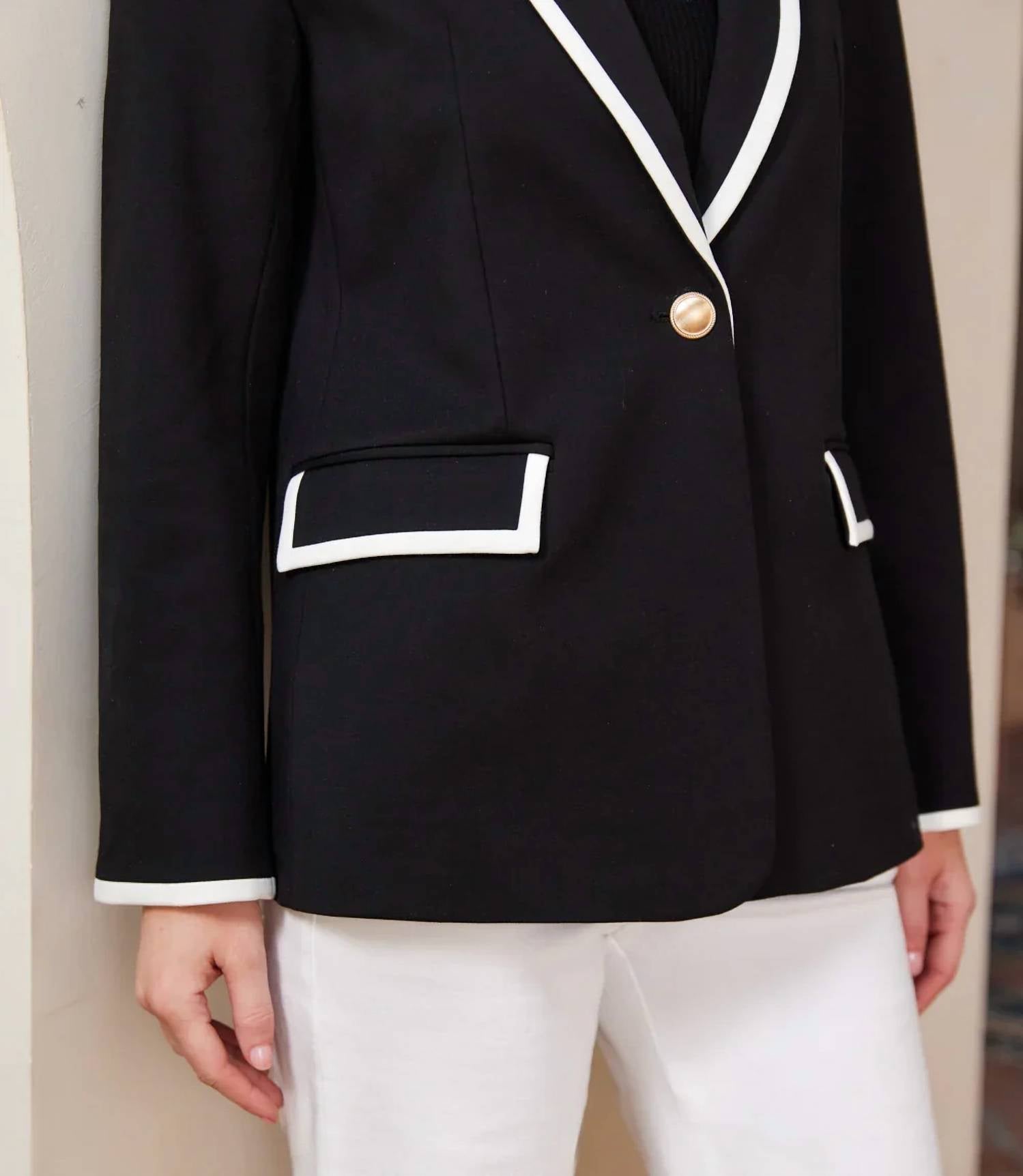 Karen Kane - Cristiana Contrast Ponte Knit Blazer
