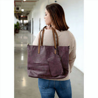 Joy Susan - Women's 2-in-1 Brushed Tote