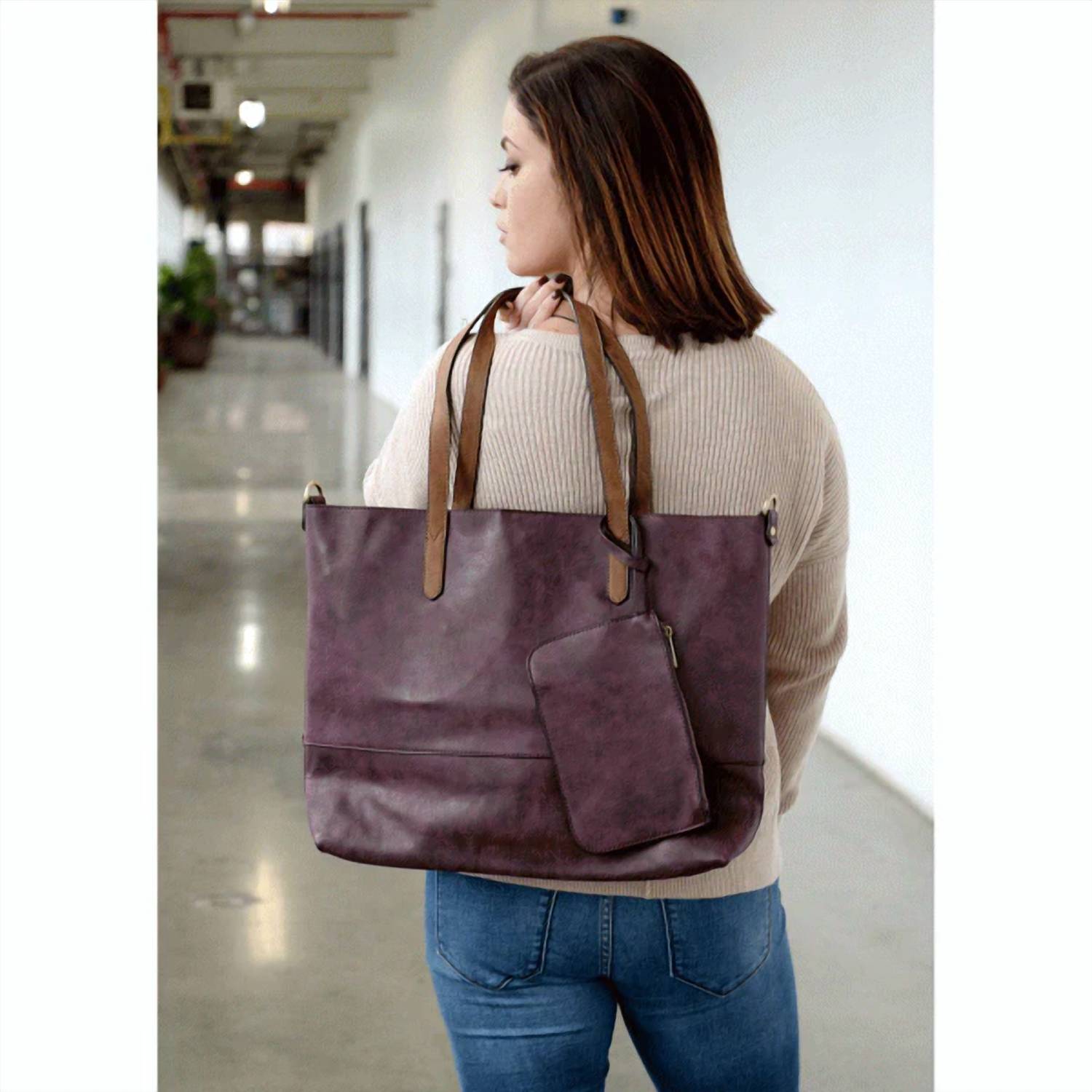 Joy Susan - Women's 2-in-1 Brushed Tote
