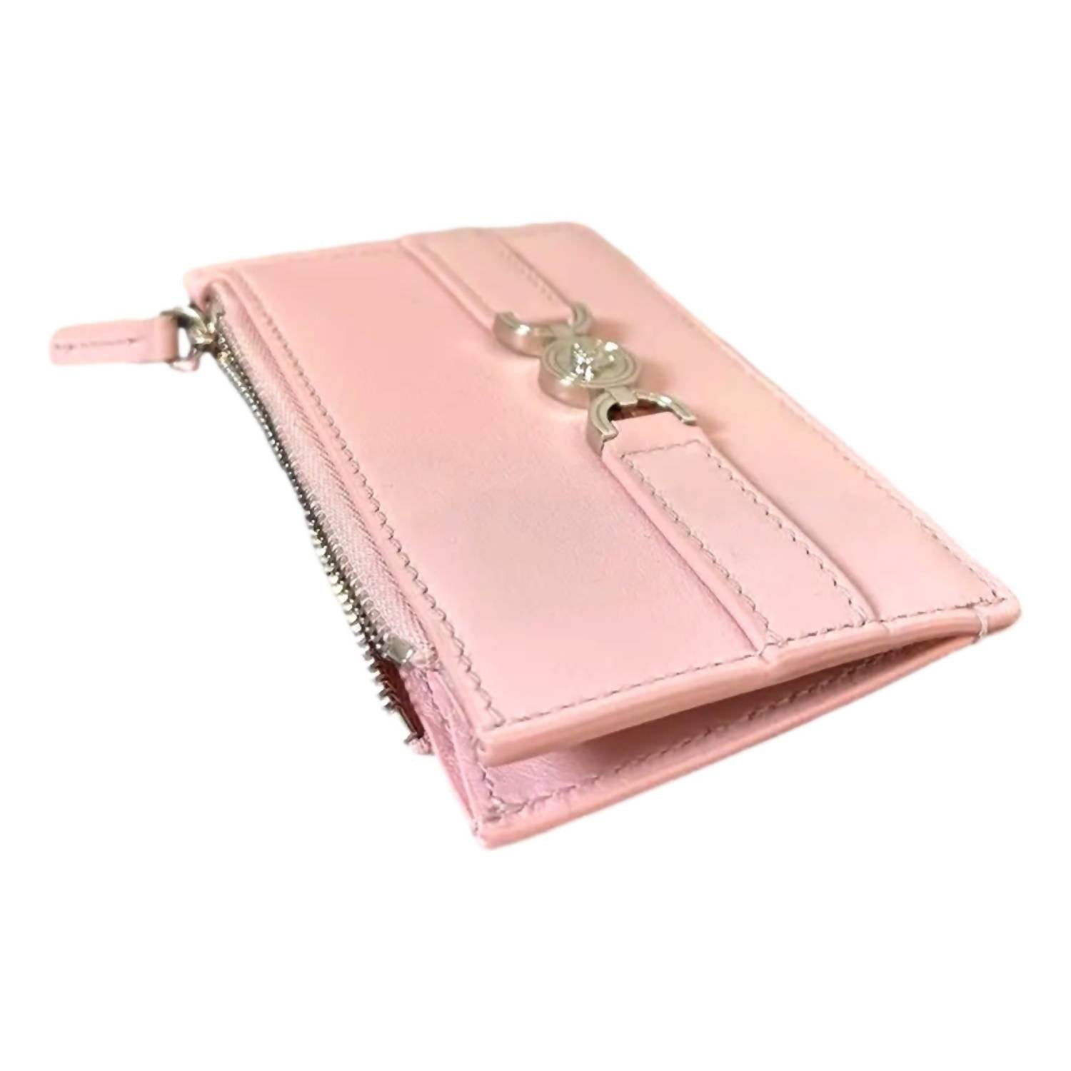 Versace - Women's Leather Zipper Card Holder Slim Wallet